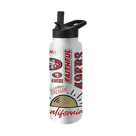 Logo Brands San Francisco 49ers 34oz Native Quencher Bottle 627-S34QB-63